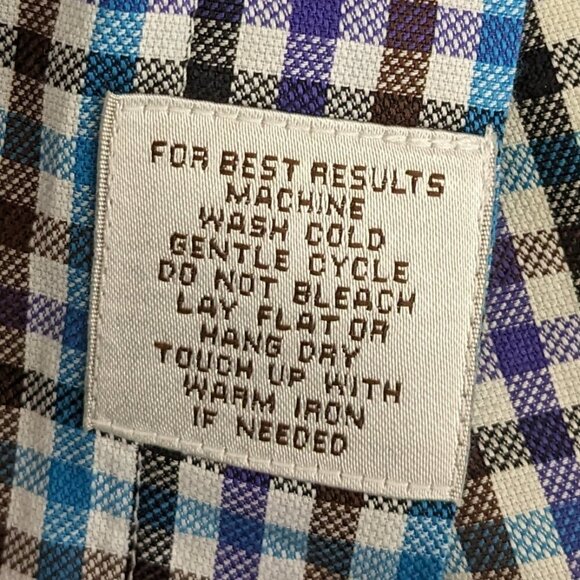 Men's "Peter Millar" Multi Colored Checked Long Sleeve Button Shirt; Size XL - Picture 4 of 4